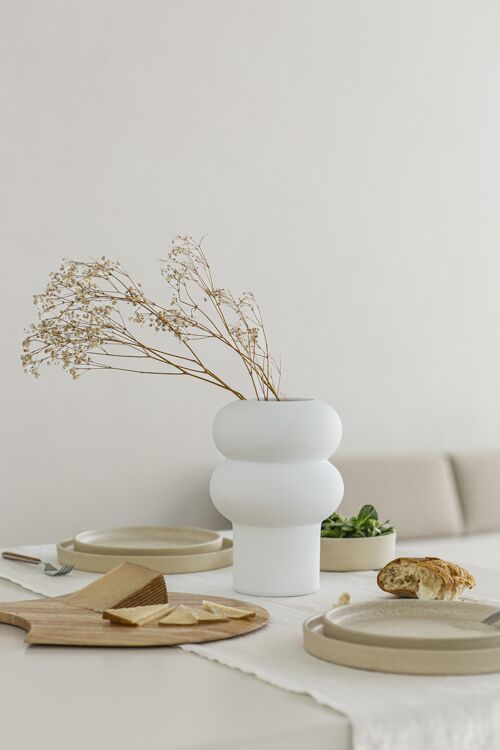 Ripple Vase White - Handmade - NEW
