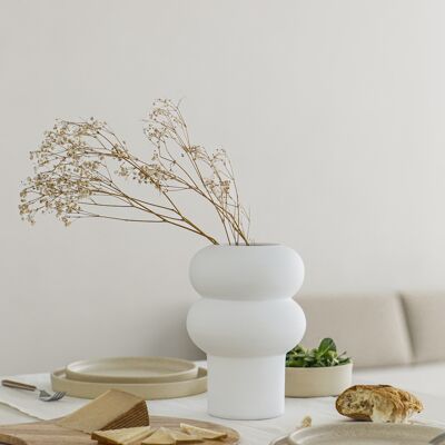 Ripple Vase White - Handmade - NEW