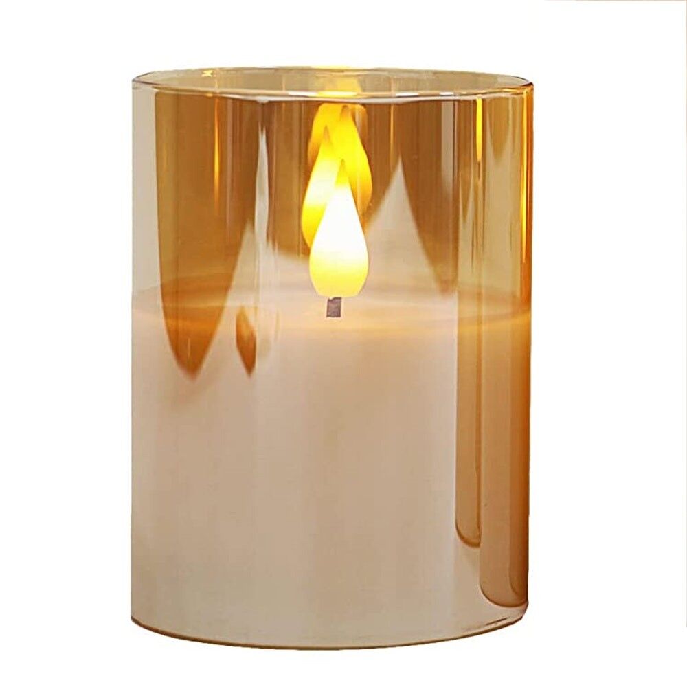 Buy wholesale Led candle in gold glass 12.5 cm