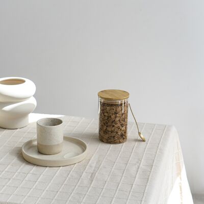 Tischdecke mit Karos - 100 % Baumwolle - NEU - 145 x 250 cm