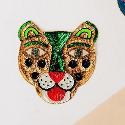 Smiling tiger patch 20 cm - Gold