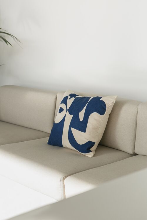 Printed Cushion Cover – Blue - NEW