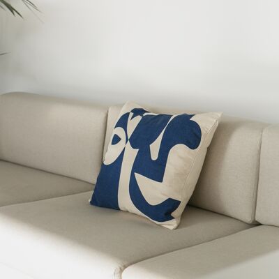Printed Cushion Cover – Blue - NEW