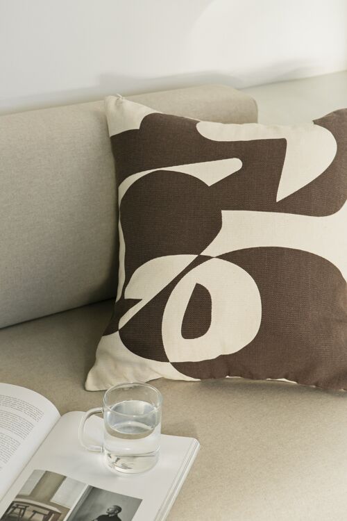 Printed Cushion Cover – Brown - NEW