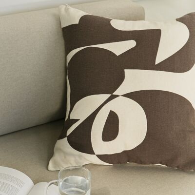 Printed Cushion Cover – Brown - NEW