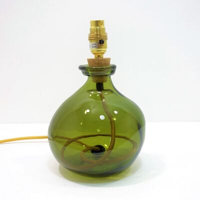 24cm Simplicity Recycled Glass Lamp Olive Green