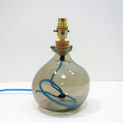 24cm Simplicity Recycled Glass Lamp Smoke