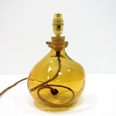 24cm Simplicity Recycled Glass Lamp Amber