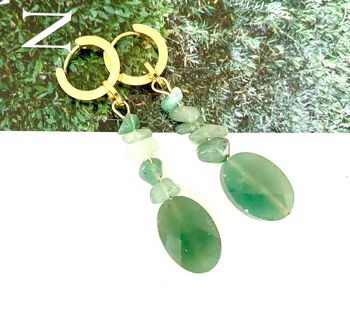 Boucles d'oreilles Aventurine verte/Quartz Océan 2