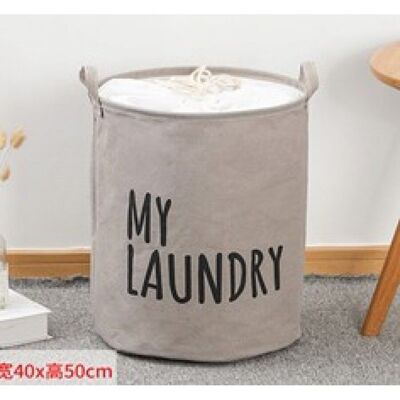 Laundry basket in beige color 40x50cm.