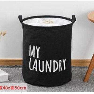 Laundry basket in black color 40x50cm.