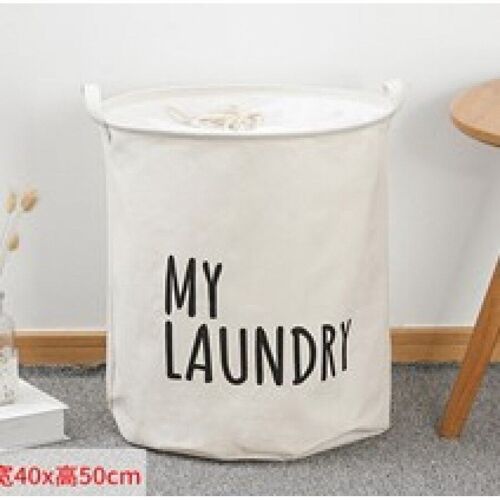 Laundry basket in white color 40x50cm.
