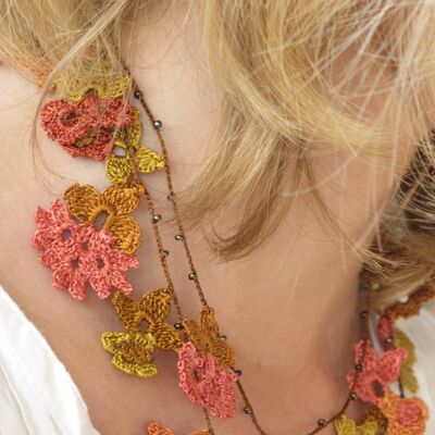 "KAPADOKYA" long necklace, autumn color