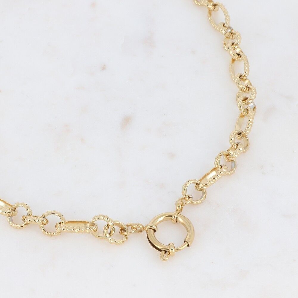 Collana Golden Meryl - maglie ovali e rotonde