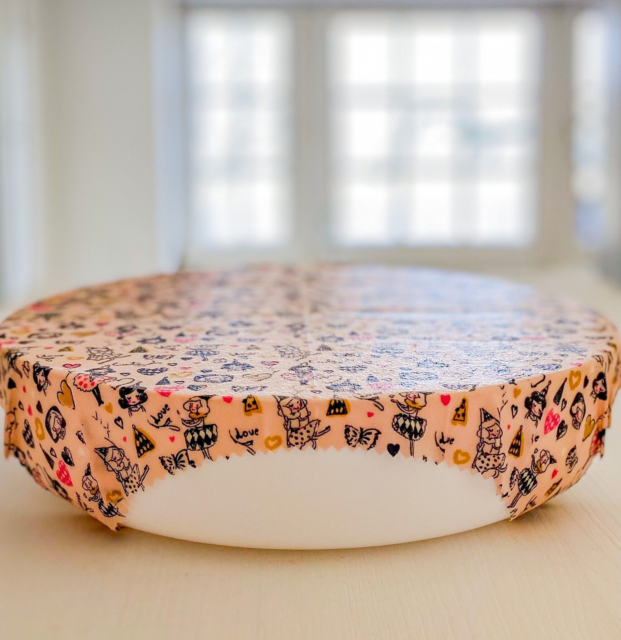 Panno in cera d'api biologica "Ragazze" - misura L 33x33 cm - fatto a mano in Baviera