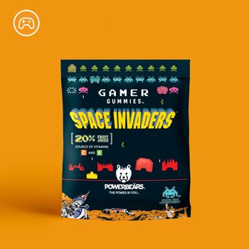 Space Invaders™ Gummies 20 % de jus de fruits, 6 saveurs fruitées (50 x 20 g) 2