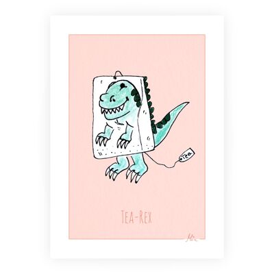Miniprint/postal/tarjeta "Tea Rex" - A6