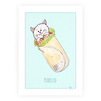 Miniprint/postcard/card "Purrito" - A6