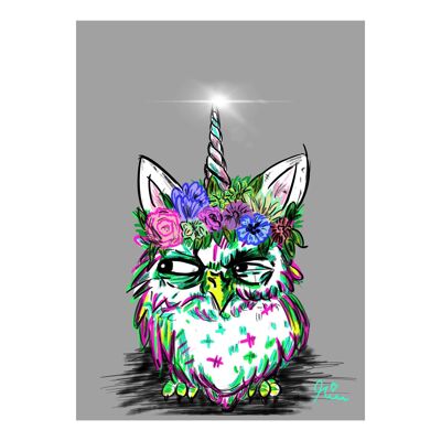 Miniprint/carte postale/carte "Hibou Licorne" - A6