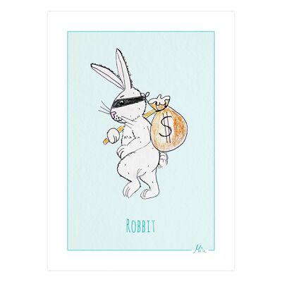 Miniprint/Postkarte/Karte "Robbit" - A6