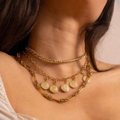 Gold Priscie necklace - curb chain