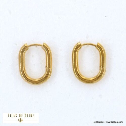 Boucles d'oreille mini-créoles acier minimaliste 0322110