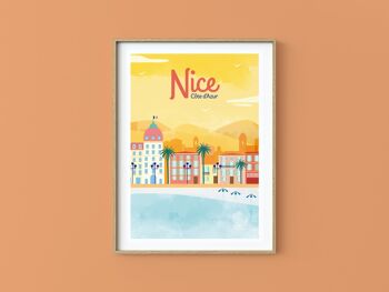 Affiche ville de Nice, format A4, édition limitée 2