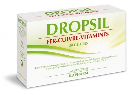 Dropsil Fer, Cuivre, Vitamines - Entrain, dynamisme - 30 gélules