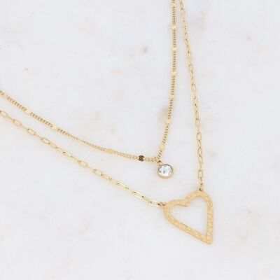 Celian gold and crystal necklace