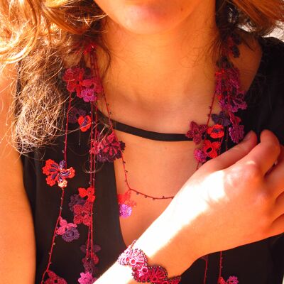 "KAPADOKYA" lange Halskette, Sommerfarbe