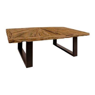 TAVOLINO DA BASSO IN LEGNO DI TEAK RICICLATO GAMBE IN METALLO 115X75XHT35CM SARMATY