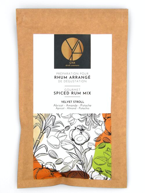 Préparation pour Rhum Arrangé VELVET STROLL - Abricot Amande Pistache (pour 70cl de rhum)