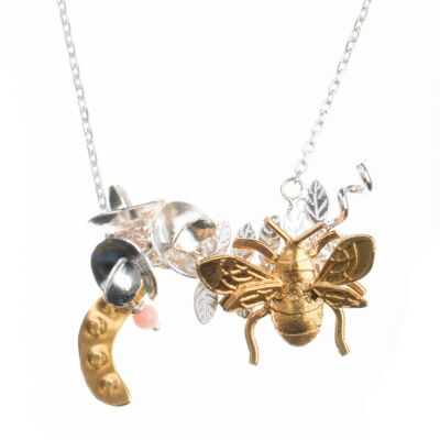 Sweet Pea And Bee Necklace