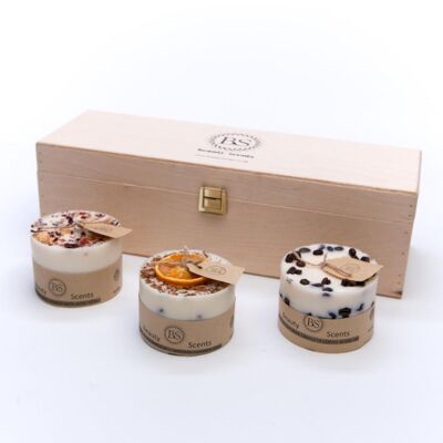 Set de regalo de 3 velas pequeñas diferentes