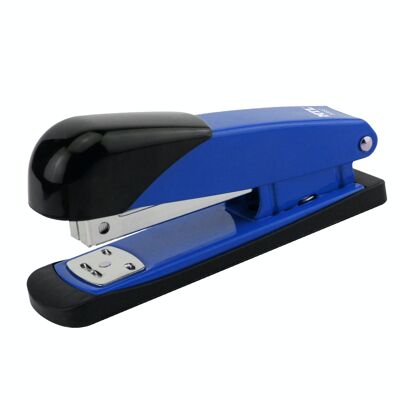 Medium metal stapler, up to 20 sheets at a time, blue