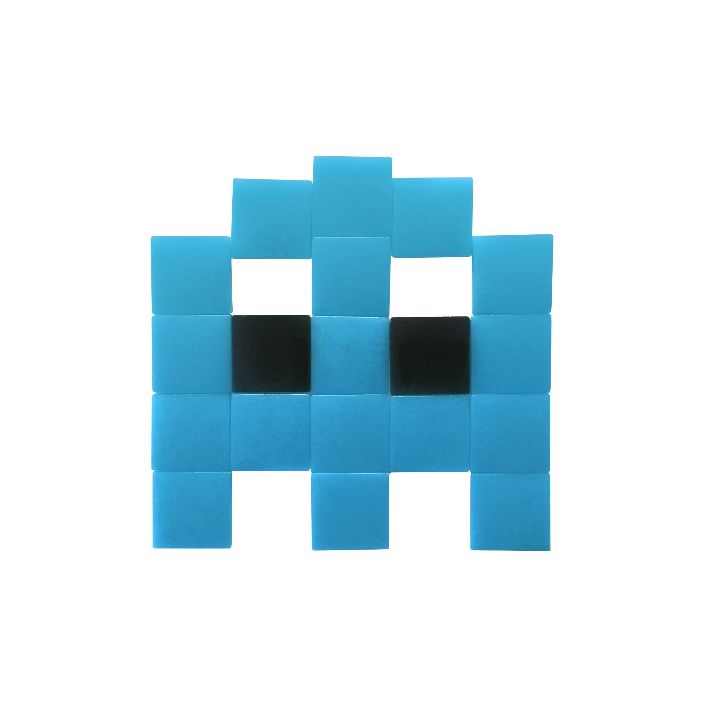Mosaïque pixels colorés adhésifs INVADERS FANTOME outdoor bleu cyan