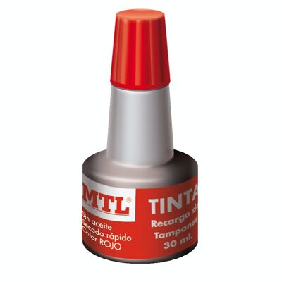 Ink for stamps and stamps 30 ml. red