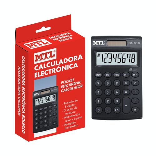 Calculadora de bolsillo MTL negra