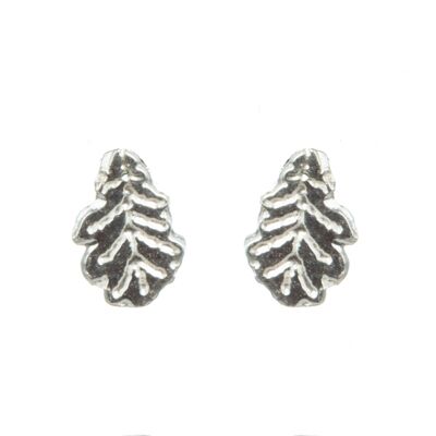 Tiny Oak Leaf Stud Earrings