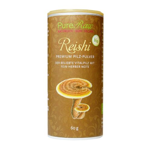 Reishi Pilz Pulver Premium (Ganoderma lucidum), (Bio & Roh) 60 g