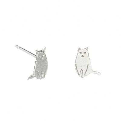 Tiny Sitting Cat Stud Earrings