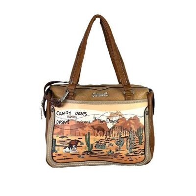 Borsa sintetica grande Sweet Candy con tasche esterne