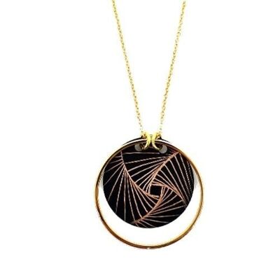 Round tassel necklace engraved with the Focus motif