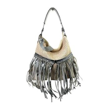 Sac à bandoulière en synthétique pour femme avec franges décoratives. ventes 9