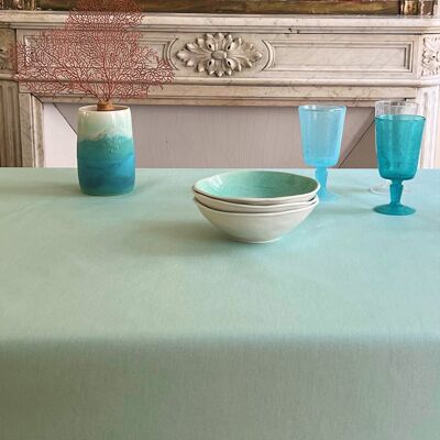 Pastel Turquoise Sequin Coated Tablecloth