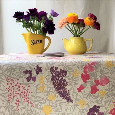 Coated tablecloth Mimosa Parma linen background