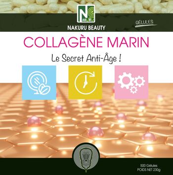 Collagène Marin / 500 Capsules de 460mg / NAKURU Beauty / Fabriqué en France / Le Secret Anti-âge ! 3