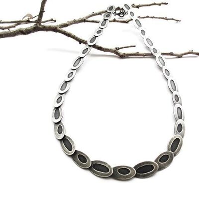 Silver Link Necklace, Unique Handmade Necklace