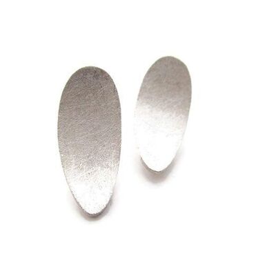 Oval Stud Silver Earrings