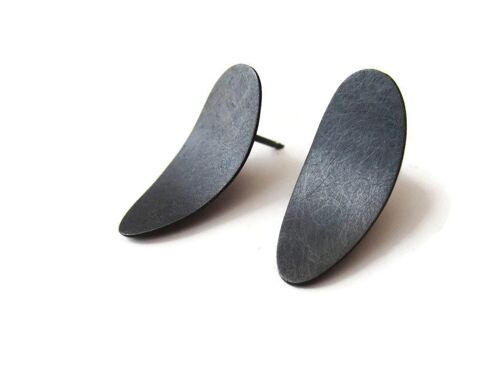 Oxidized Silver Stud Earrings